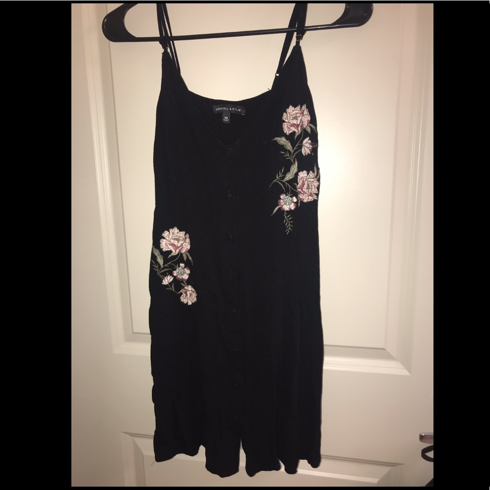 Kendall & Kylie Short Black Button Down Dress
